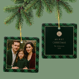 Adorno De Cerámica Elegante Cuadro Verde Foto Personalizada