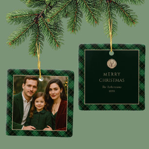 Adorno De Cerámica Elegante Cuadro Verde Foto Personalizada 