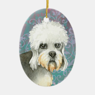 Adorno De Cerámica Elegante Dandie Dinmont Terrier