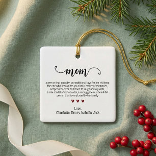 Adorno De Cerámica Elegante definición de mamá personalizada Navidad