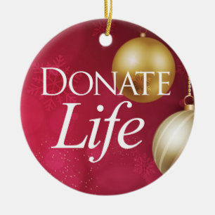 Adorno De Cerámica Elegante Donate Life de 2 caras