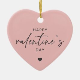 Adorno De Cerámica Elegante Feliz Día de San Valentín Rubor Pink