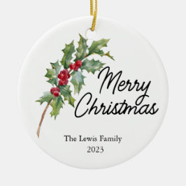 Adorno De Cerámica Elegante fiesta de feriado de invierno de Berries