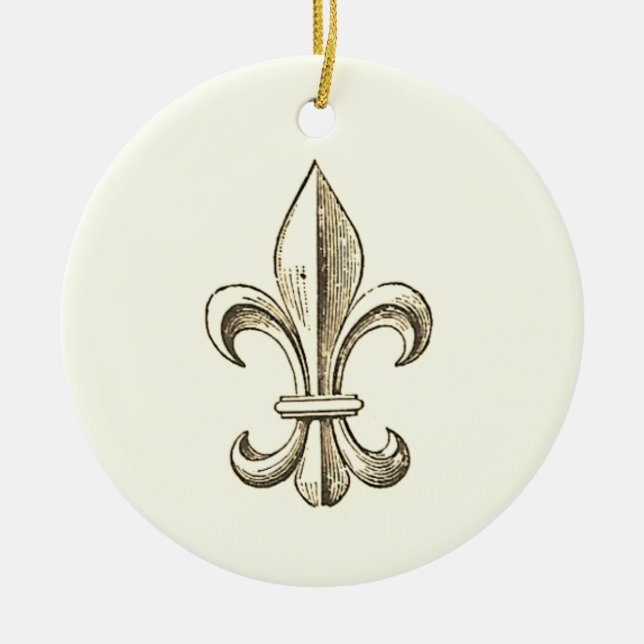 Adorno De Cerámica Elegante Fleur de Lis (Frente)