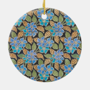 Adorno De Cerámica Elegante Flor Azul Periwinkle Floral Clásico