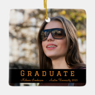 Adorno De Cerámica Elegante foto 2025 Naranja Graduación en negro