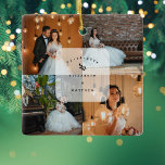 Adorno De Cerámica Elegante foto de Boda de 4 Collages de fotos recié<br><div class="desc">Elegante 4 Collages de fotos Boda de Newlyweds Foto Ornamento cerámico</div>