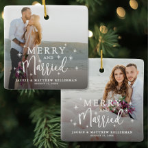 Elegante Foto de Navidad Merry And Married