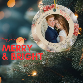 Adorno De Cerámica Elegante foto de Navidades casados