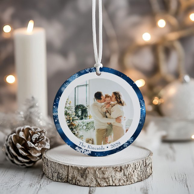 Adorno De Cerámica Elegante foto de Navidades de doble lado con copo  (Subido por el creador)