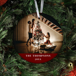 Adorno De Cerámica Elegante foto familiar 2024 Minimalista rojo oscur