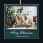 Adorno De Cerámica Elegante foto vintage de Navidad<br><div class="desc">Elegante Vintage Fotos de Navidad Ornamento cerámico</div>