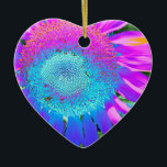 Adorno De Cerámica Elegante girasol morado rosa azul floral<br><div class="desc">Foto de girasol gigante azul y rosa gigante</div>