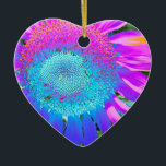 Adorno De Cerámica Elegante girasol morado rosa azul floral<br><div class="desc">Foto de girasol gigante azul y rosa gigante</div>