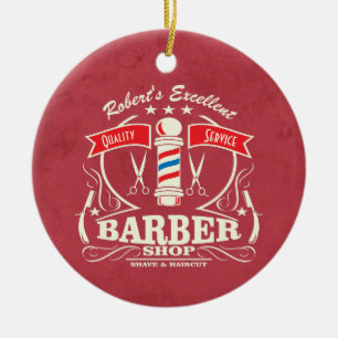 Adorno De Cerámica Elegante Haircut Hipster Barber