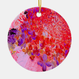 Adorno De Cerámica Elegante Hortensia Limelight Púrpura y Naranja