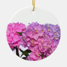 Adorno De Cerámica Elegante hortensias florales púrpura rosa