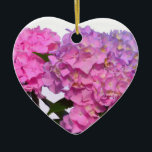 Adorno De Cerámica Elegante hortensias florales púrpura rosa<br><div class="desc">El romance rústico clásico. Hermosa Hydrangeas rosa,  púrpura y azul. Foto de H Cooper</div>