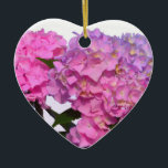 Adorno De Cerámica Elegante hortensias florales púrpura rosa<br><div class="desc">El romance rústico clásico. Hermosa Hydrangeas rosa,  púrpura y azul. Foto de H Cooper</div>