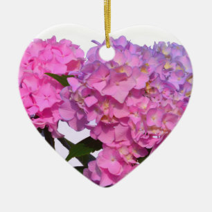 Adorno De Cerámica Elegante hortensias florales púrpura rosa
