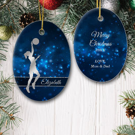 Adorno De Cerámica Elegante jugador de baloncesto Purpurina de luces 