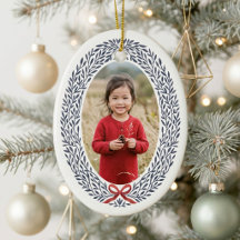 Elegante lazo de corona de Navidad Foto Fiesta
