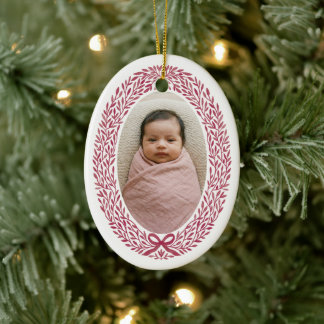 Adorno De Cerámica Elegante lazo de corona Navidad del bebé por prime