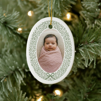 Adorno De Cerámica Elegante lazo de corona Navidad del bebé por prime