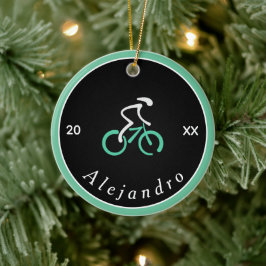 Adorno De Cerámica Elegante Logo Ciclista Tema Ciclismo Nombre Año