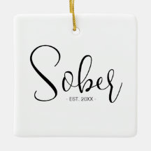 Elegante Minimal Sober Date Keepsake