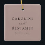 Adorno De Cerámica Elegante Minimalista Bodas de Caligrafía en Malva<br><div class="desc">Adorno de Cerámica Personalizado Elegante Minimalista Bodas de Caligrafía en Malva Polvorienta</div>