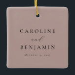 Adorno De Cerámica Elegante Minimalista Dusty Mauve Calligraphy Boda<br><div class="desc">Personalizado Elegante Minimalista Dusty Mauve Calligraphy Boda Ornamento cerámico</div>