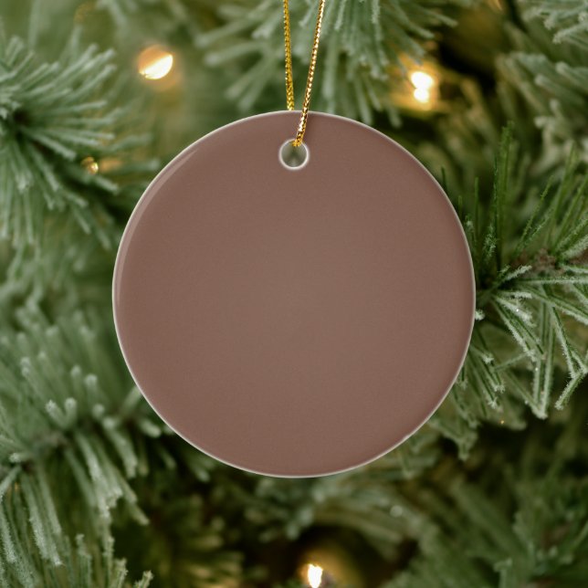 Adorno De Cerámica Elegante Mocha Mousse Brown Navidades Sólidos (Árbol)