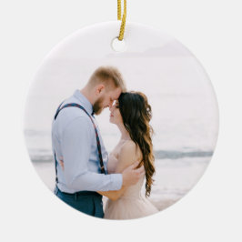 Adorno De Cerámica Elegante Moderno La Nueva Foto de Boda de Sr y Sra