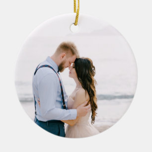 Adorno De Cerámica Elegante Moderno La Nueva Foto de Boda de Sr y Sra