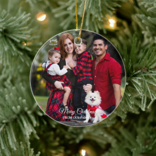 Adorno De Cerámica Elegante Moderno Personalizado Feliz Navidad Famil