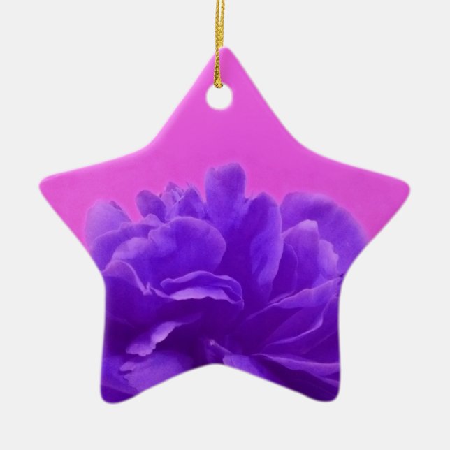 Adorno De Cerámica Elegante morado frambuesa floral (Frente)