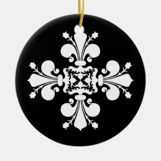 Adorno De Cerámica Elegante motivo blanco fleur de lis damask