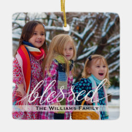 Adorno De Cerámica Elegante Navidad de fotografía familiar en inviern