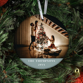 Adorno De Cerámica Elegante Navidad personalizado fotográfico familia