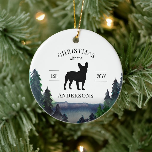 Adorno De Cerámica Elegante Navidades de nombre familiar francés (Árbol)