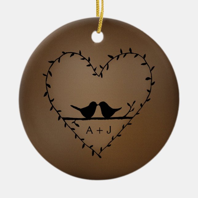 Adorno De Cerámica Elegante Navidades románticos Personalizados de pa (Frente)