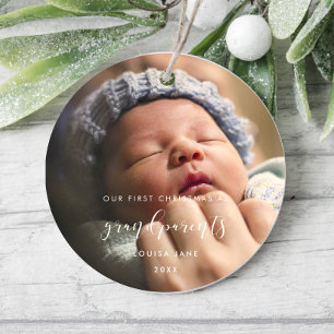 Adorno De Cerámica Elegante nuestra primera Navidad como abuelos