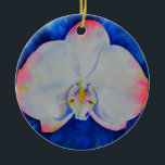 Adorno De Cerámica Elegante orquídea acuarela rosa rosa rosa y blanco<br><div class="desc">Elegante y romántico cuadro de acuarela de orquídeas rosa y blanco de H Cooper</div>