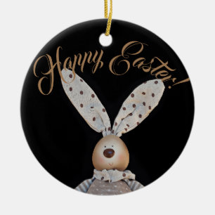 Adorno De Cerámica Elegante Personalizado conejo de Pascua