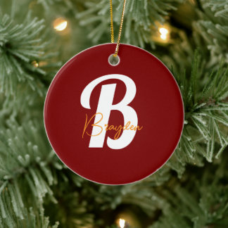 Adorno De Cerámica Elegante personalizado de Monograma