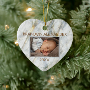 Adorno De Cerámica Elegante Personalizado del patrón de mármol gris