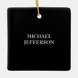 Adorno De Cerámica Elegante Personalizado personalizado blanco negro