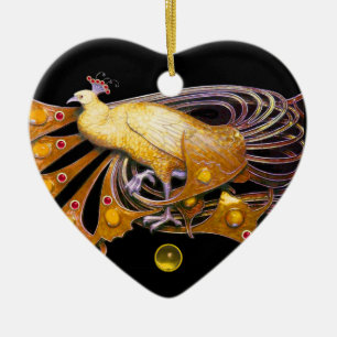 ADORNO DE CERÁMICA ELEGANTE PICOCA EN EL CORAZÓN AMARILLO DE TOPAZ