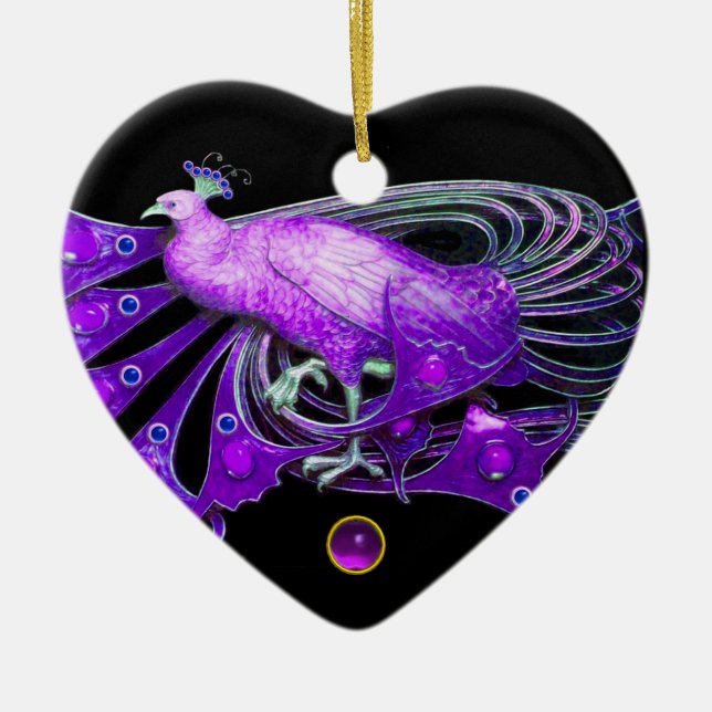 ADORNO DE CERÁMICA ELEGANTE PICOCA EN PURPLE AMETHYST HEART (Frente)